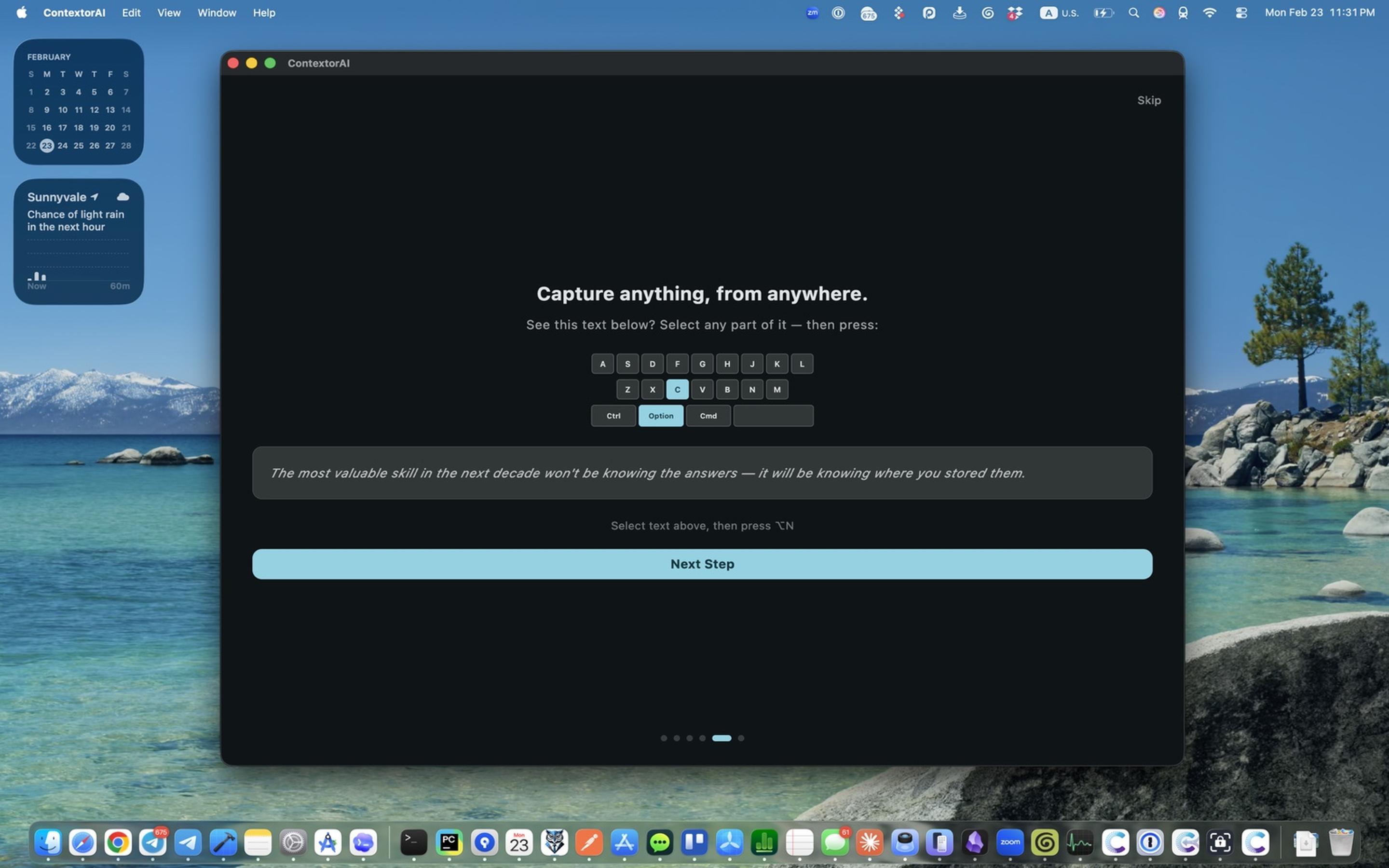 Option+N capture — save anything from any app