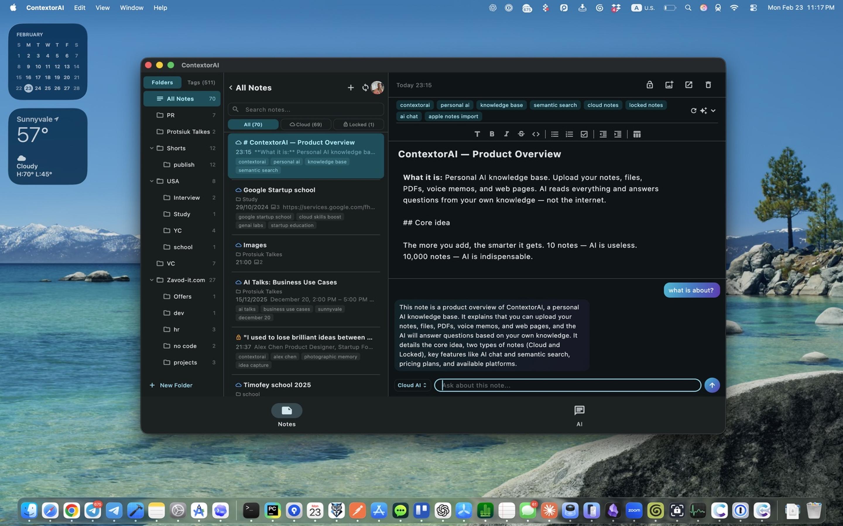 ContextorAI — notes and AI chat in one app